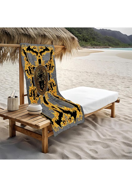 Dekoratif Modern Desenli Plaj Deniz Havlusu Peştamal 80 x 160 cm LU x 17