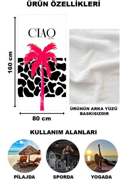 Modern Desenli Plaj Deniz Havlusu Peştemal 80 x 160 cm OPT02