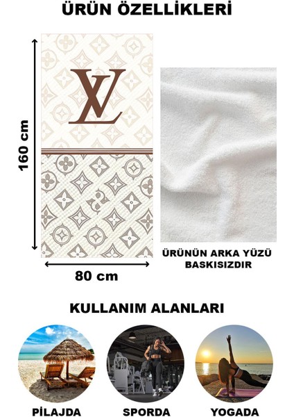 Dekoratif Modern Desenli Plaj Deniz Havlusu Peştamal 80 x 160 cm LU x 67