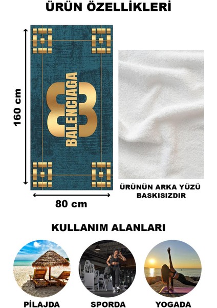 Dekoratif Modern Desenli Plaj Deniz Havlusu Peştamal 80 x 160 cm LU x 40 fiyatları