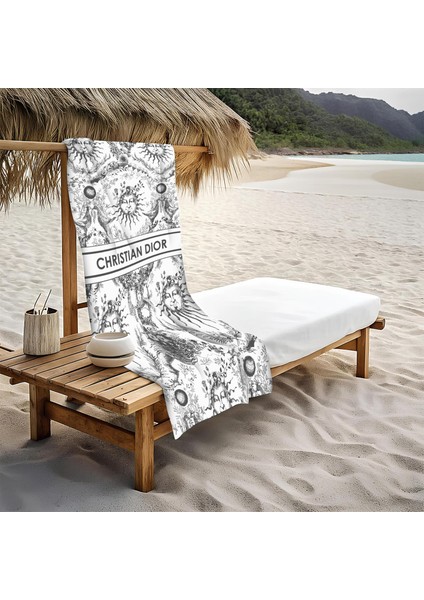 Dekoratif Modern Desenli Plaj Deniz Havlusu Peştamal 80 x 160 cm LU x 32