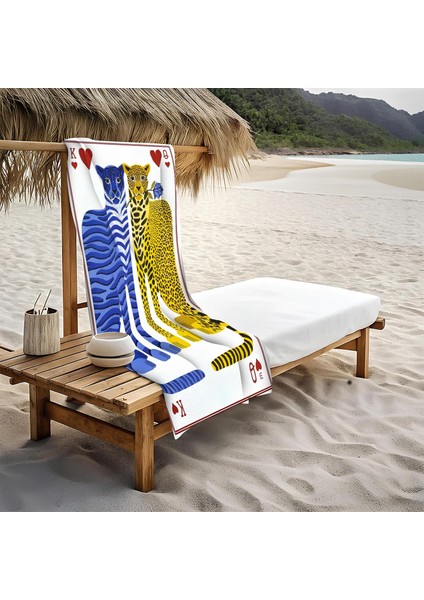 Dekoratif Modern Desenli Plaj Deniz Havlusu Peştamal 80 x 160 cm FI015