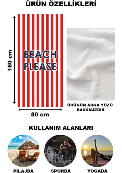Dekoratif Modern Desenli Plaj Deniz Havlusu Peştamal 80x160 CM PSM10