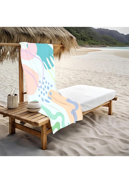 Modern Desenli Plaj Deniz Havlusu Peştemal 80 x 160 cm AQUA62