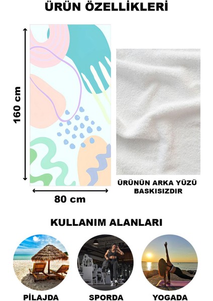 Modern Desenli Plaj Deniz Havlusu Peştemal 80 x 160 cm AQUA62 fiyatları