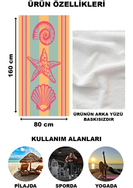 Deniz Yıldızı Desenli Plaj Deniz Havlusu Peştemal 80 x 160 cm NRM15 fiyatları