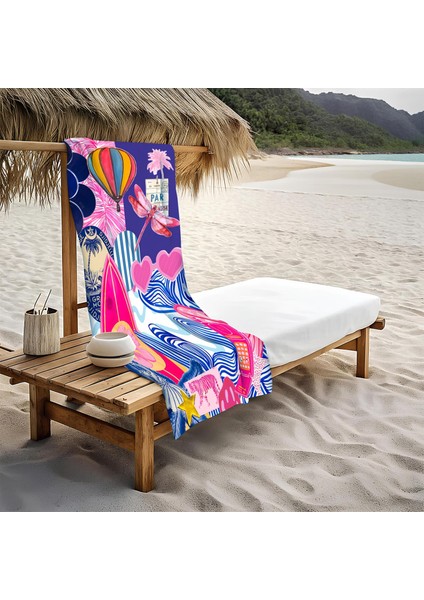 Modern Desenli Plaj Deniz Havlusu Peştemal 80x160 CM OPT07