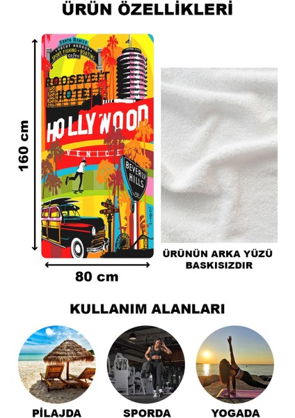 Dekoratif Modern Retro Desenli Plaj Deniz Havlusu Peştamal 80 x 160 cm RTR04 fiyatları