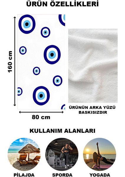 Modern Desenli Plaj Deniz Havlusu Peştemal 80 x 160 cm AQUA11 fiyatları