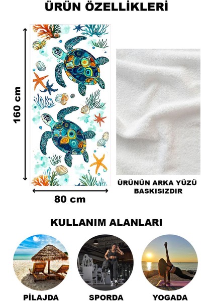Modern Desenli Plaj Deniz Havlusu Peştemal 80x160 CM OPT23