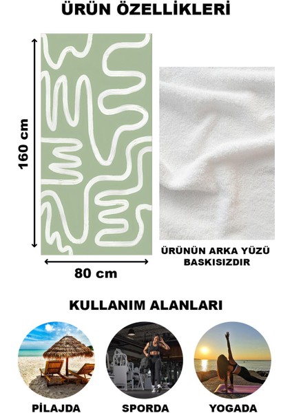 Modern Desenli Plaj Deniz Havlusu Peştemal 80 x 160 cm AQUA26 fiyatları