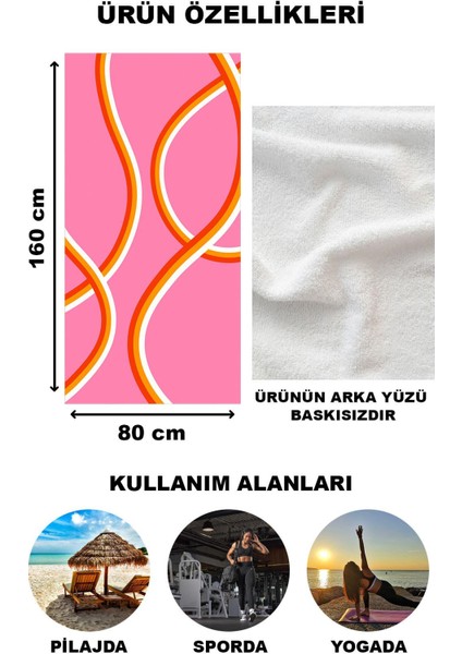 Modern Desenli Plaj Deniz Havlusu Peştemal 80x160 CM Aqua72 fiyatları