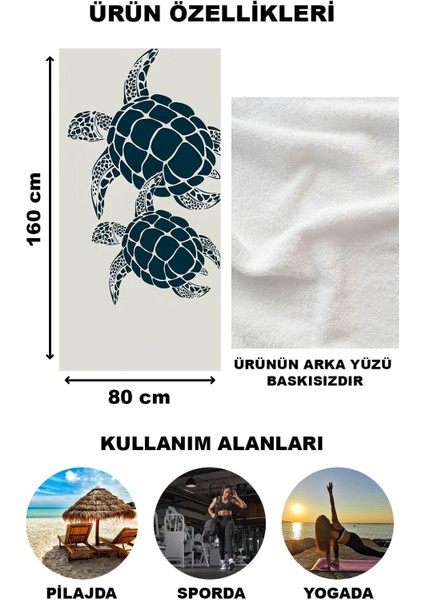 Modern Desenli Plaj Deniz Havlusu Peştemal 80 x 160 cm OPT21