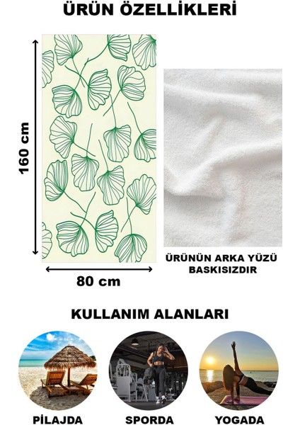 Modern Desenli Plaj Deniz Havlusu Peştemal 80x160 CM Aqua41