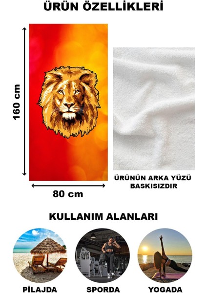 Aslan Desenli Plaj Deniz Havlusu Peştemal 80x160 CM SPC08 fiyatları