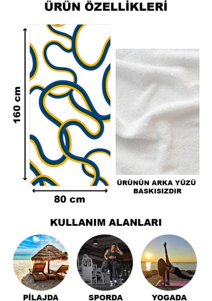 Modern Desenli Plaj Deniz Havlusu Peştemal 80 x 160 cm AQUA64 fiyatları