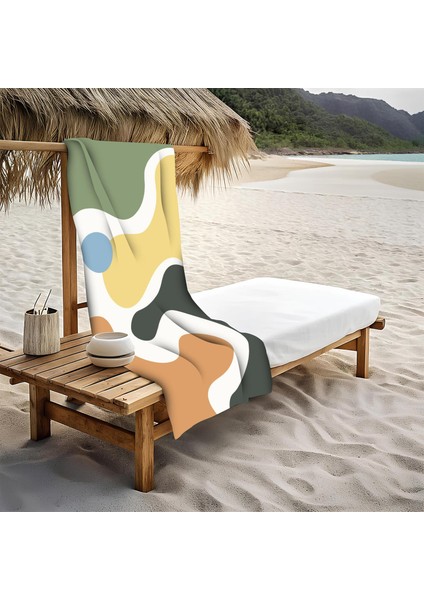 Modern Desenli Plaj Deniz Havlusu Peştemal 80 x 160 cm AQUA08