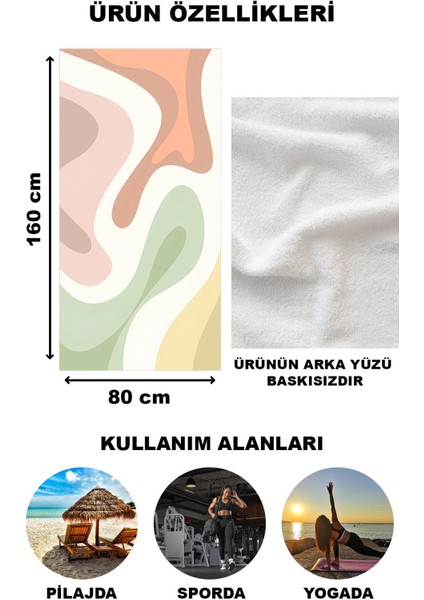 Modern Desenli Plaj Deniz Havlusu Peştemal 80 x 160 cm AQUA43 fiyatları