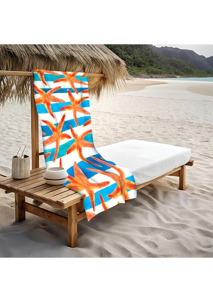 Modern Desenli Plaj Deniz Havlusu Peştemal 80 x 160 cm AQUA82