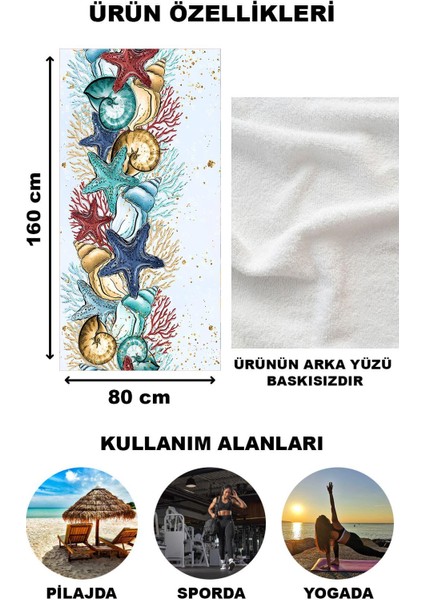 Deniz Yıldızı Desenli Plaj Deniz Havlusu Peştemal 80x160 CM VTA19 fiyatları