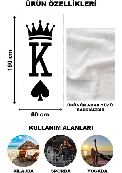 Kral Tacı Desenli Plaj Deniz Havlusu Peştemal 80 x 160 cm VTA02