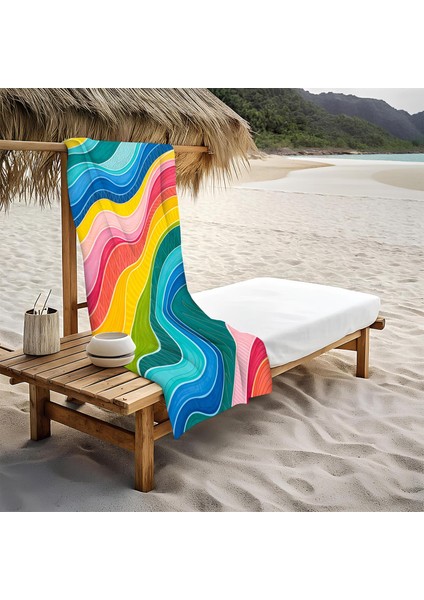 Modern Desenli Plaj Deniz Havlusu Peştemal 80 x 160 cm OPT26
