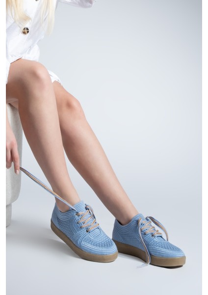 Kadın Sneaker İşlemeli Nakışlı Spor Ayakkabı Nolen Mavi fiyatları