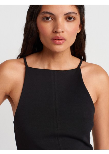 91438 Halter Yaka Mini Elbise-Siyah modelleri