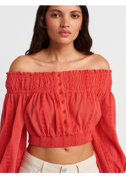 50258 Omuzları Açık Düğmeli Top-A.kırmızı modelleri