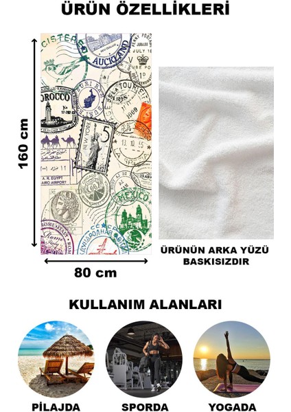 Modern Desenli Dijital Baskı Plaj Deniz Havlusu Peştamal 80x160 CM LION13 fiyatları