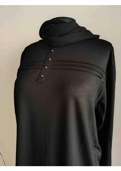 Kadın Giyim Anne Penyesi Uzun Kollu Pamuklu Viskon Düğme Çizgi Detaylı Anne Penyesi fırsatları