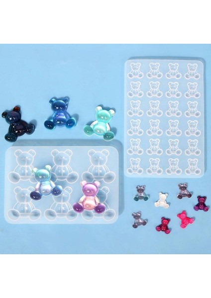 Kolye ve Reçine Epoksi Kalıbı 24 Lü Haribo Minik Ayıcık Kalıbı 2.2x2.3 cm modelleri