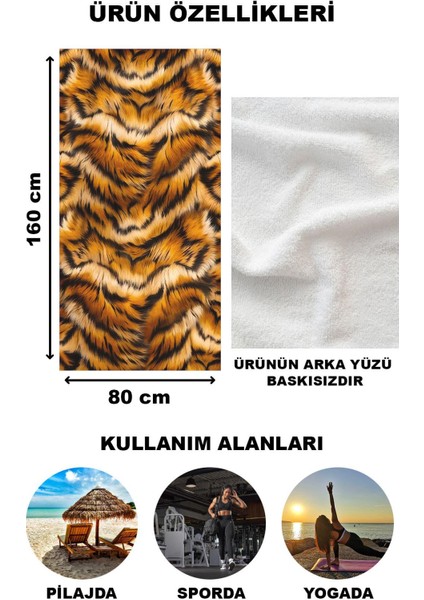Modern Desenli Dijital Baskı Plaj Deniz Havlusu Peştamal 80x160 CM LION03 fiyatları