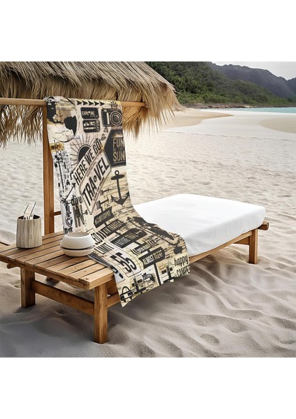 Dekoratif Modern Desenli Plaj Deniz Havlusu Peştamal 80X160 cm LION12