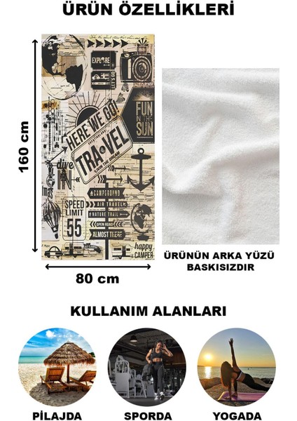 Dekoratif Modern Desenli Plaj Deniz Havlusu Peştamal 80X160 cm LION12 fiyatları
