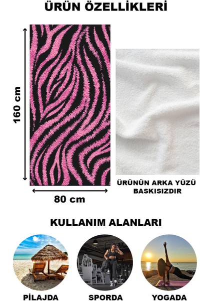 Modern Desenli Dijital Baskı Plaj Deniz Havlusu Peştamal 80x160 CM LION08 fiyatları