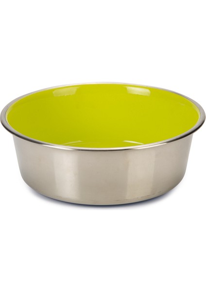 Köpek Mama Su Kabı, Paslanmaz Çelik, Içi Sarı, 16CM, 940ML