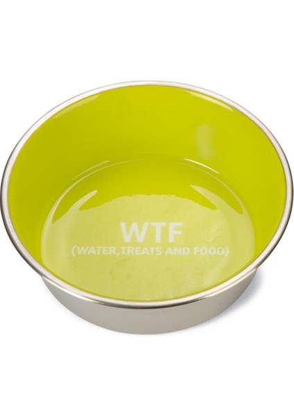 Köpek Mama Su Kabı, Paslanmaz Çelik, Içi Sarı, 16CM, 940ML