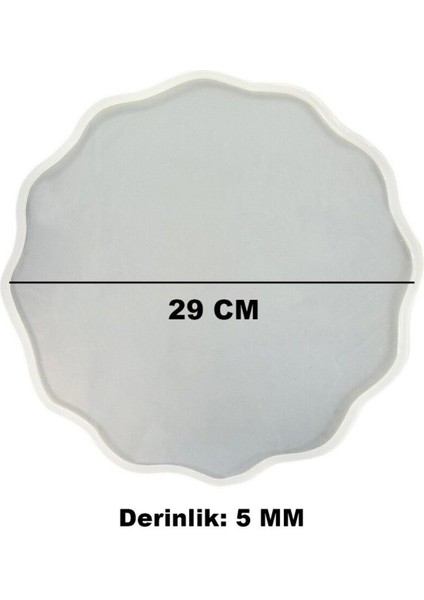 Epoksi Silikon Kalıp Yerli Dalgalı Nişan ve Söz Tepsi Kalıbı 29 cm fiyatları