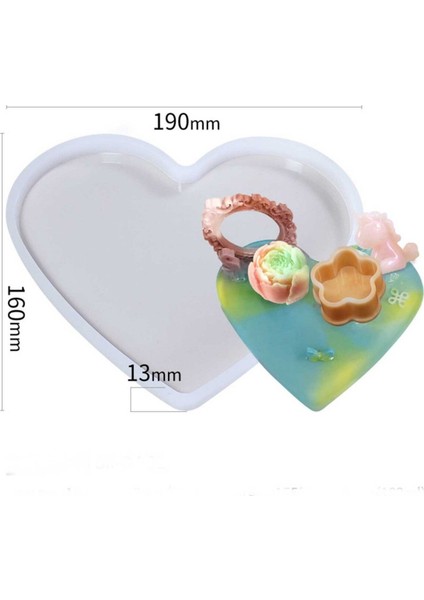 Epoksi Silikon Kalıp Küçük Kalp Tepsi Kalıbı 16X19 cm fiyatları