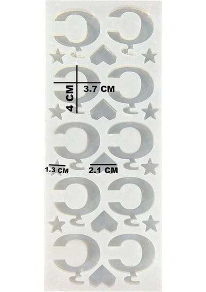 Epoksi Çoklu Silikon Kalıp Ç Harfi Anahtarlık Reçine Seri Döküm Kalıbı 4 cm 10 Lu modelleri