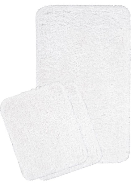 Doğal Kaymaz Taban Yıkanabilir Sheepline Beyaz 3’lü Banyo Halı Paspası 1 Adet 60X100 + 2 Adet 60X50 fiyatları