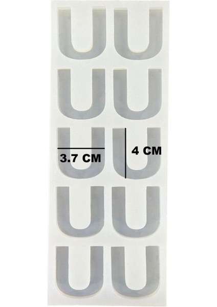 Epoksi Çoklu Silikon Kalıp U Harfi Anahtarlık Reçine Seri Döküm Kalıbı 4 cm 10 Lu fiyatları