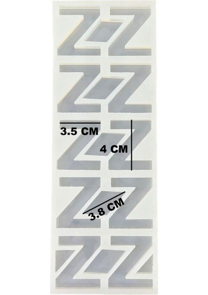 Epoksi Çoklu Silikon Kalıp Z Harfi Anahtarlık Reçine Seri Döküm Kalıbı 4 cm 10 Lu fiyatları