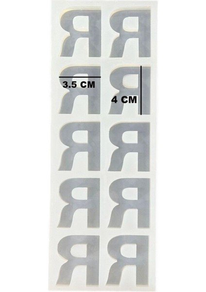 Epoksi Çoklu Silikon Kalıp R Harfi Anahtarlık Reçine Seri Döküm Kalıbı 4 cm 10 Lu fiyatları