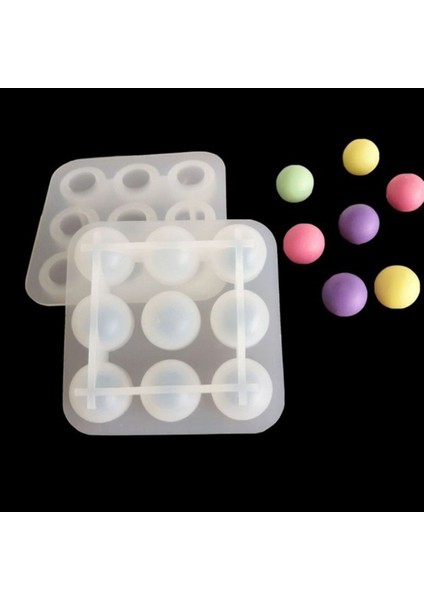 Epoksi Silikon Kalıp Çoklu Küçük Küre Deliksiz Boncuk Anahtarlık Kolye Kalıbı 9 Lu 2.2 cm modelleri