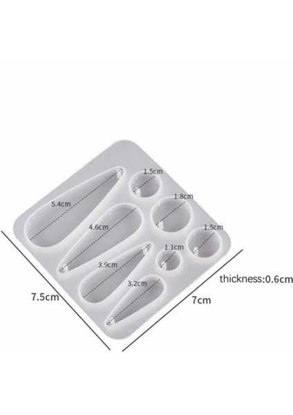 Epoksi Silikon Kalıp Çoklu Anahtarlık Damla Üçgen Delikli Kolye Küpe Kalıbı fiyatları