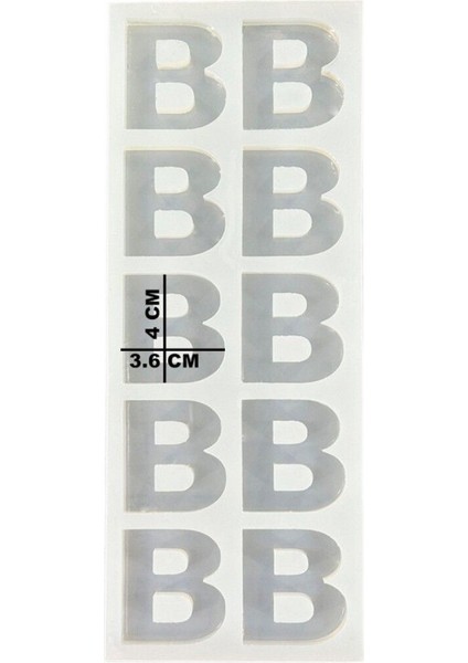 Epoksi Çoklu Silikon Kalıp B Harfi Anahtarlık Reçine Seri Döküm Kalıbı 4 cm 10 Lu modelleri