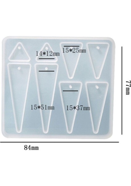 Epoksi Silikon Kalıp Çoklu Anahtarlık Geometrik Üçgen Delikli Kolye Küpe Kalıbı fiyatları