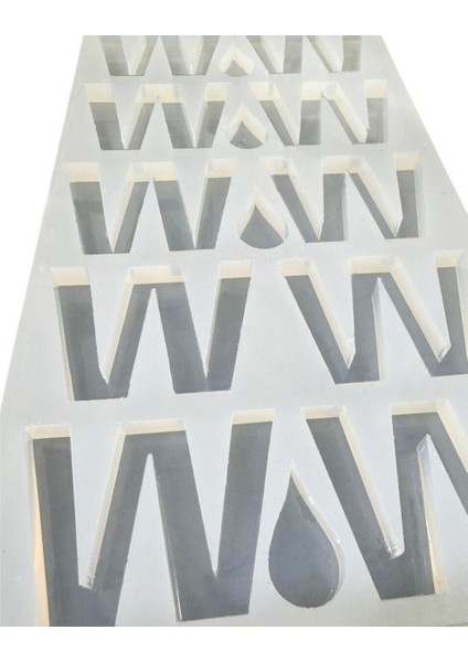 Epoksi Çoklu Silikon Kalıp W Harfi Anahtarlık Reçine Seri Döküm Kalıbı 4 cm 10 Lu modelleri